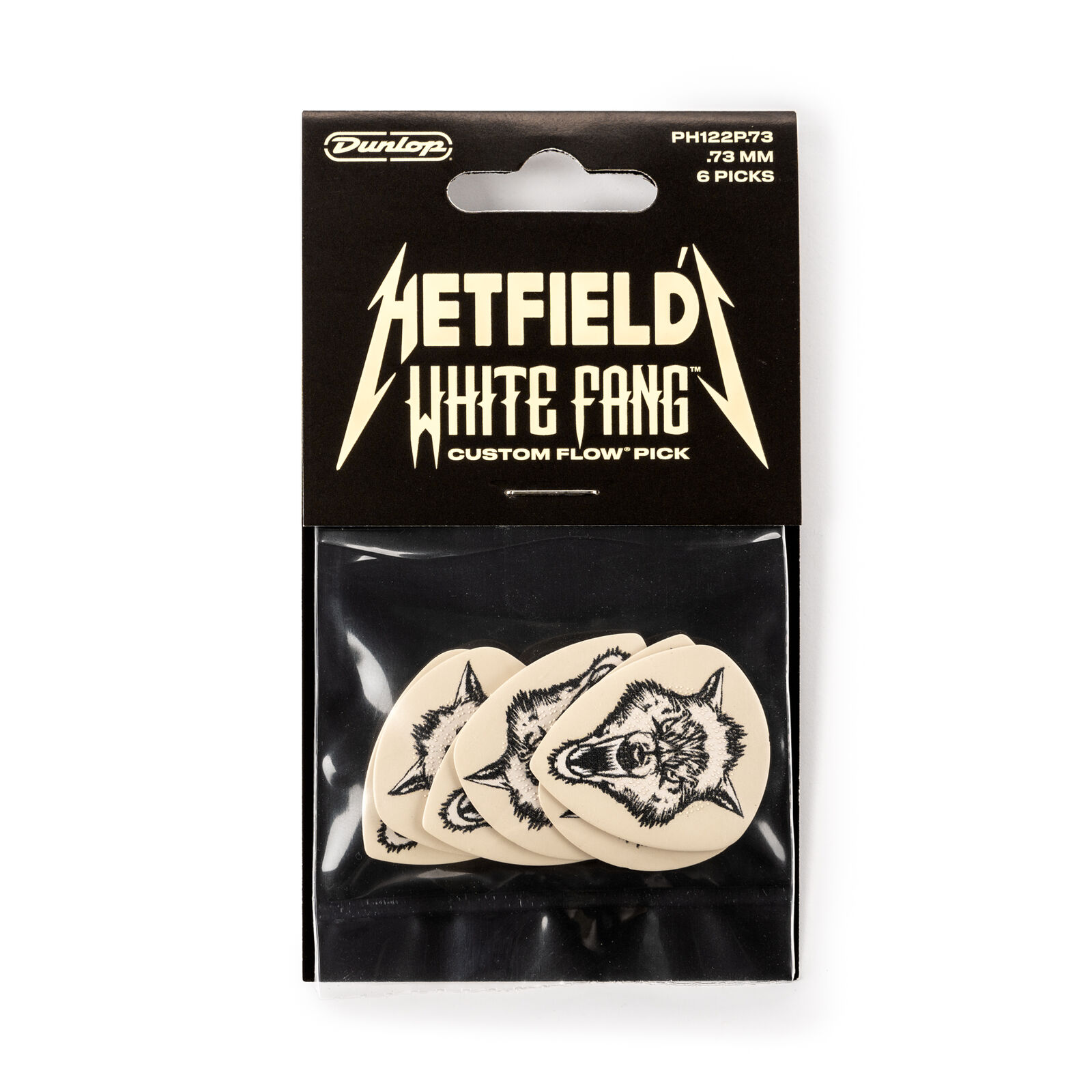 Dunlop PH122P073 Hetfields White Fang .73 Players Pack/6