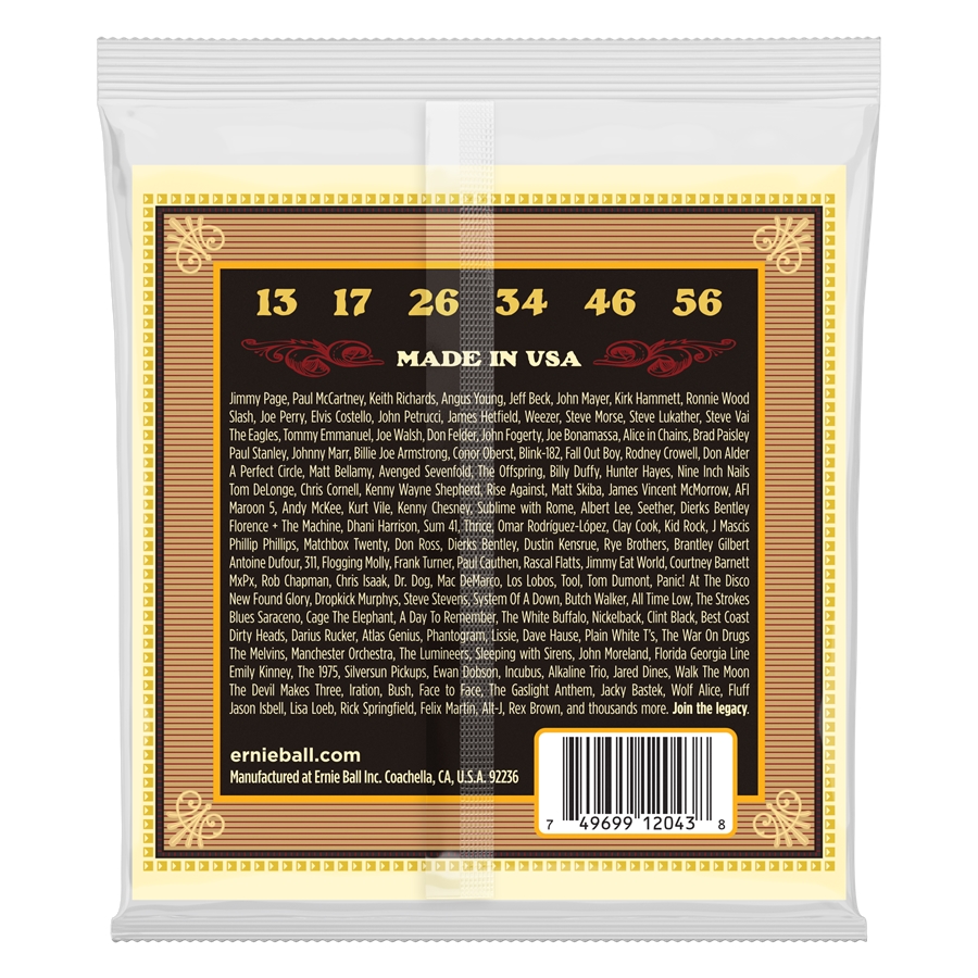 Ernie Ball 2043 Earthwood Silk Steel 80/20 Bronze Regular 13-56