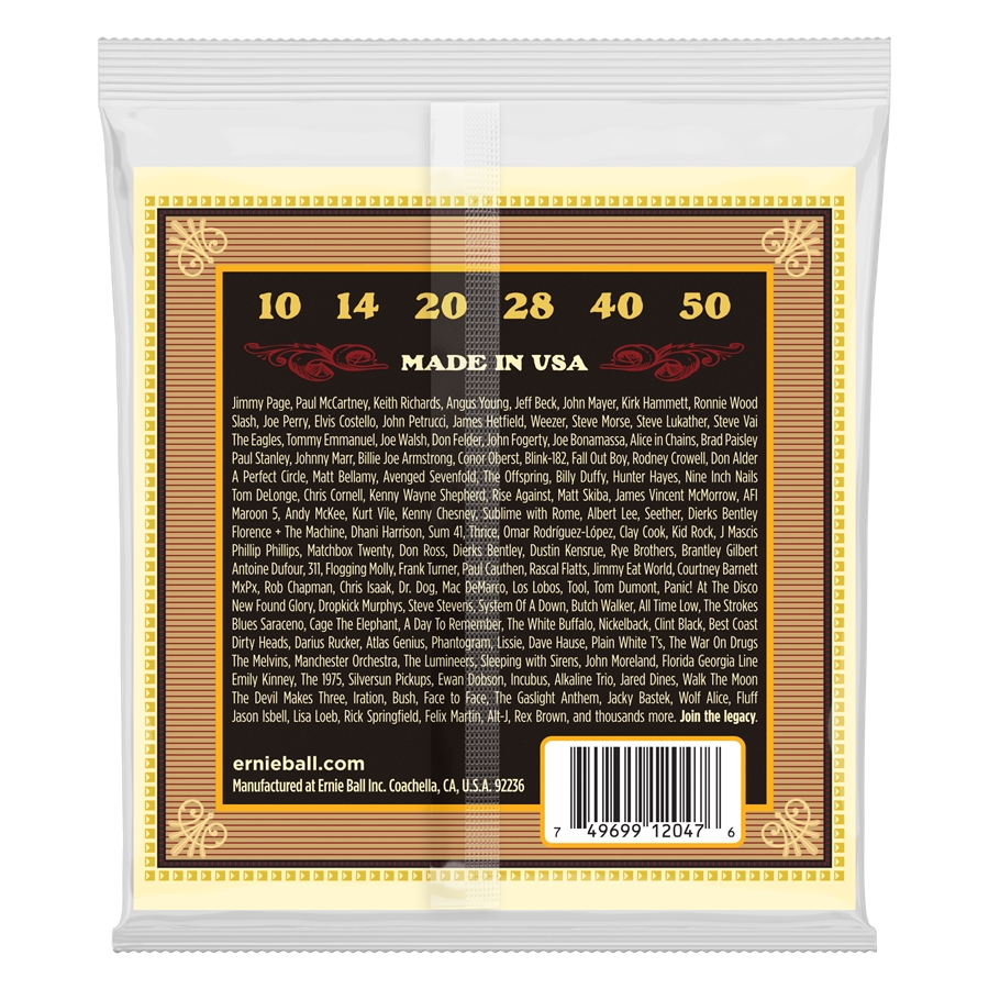 Ernie Ball 2047 Earthwood Silk Steel 80/20 Bronze Extra Soft 10-50