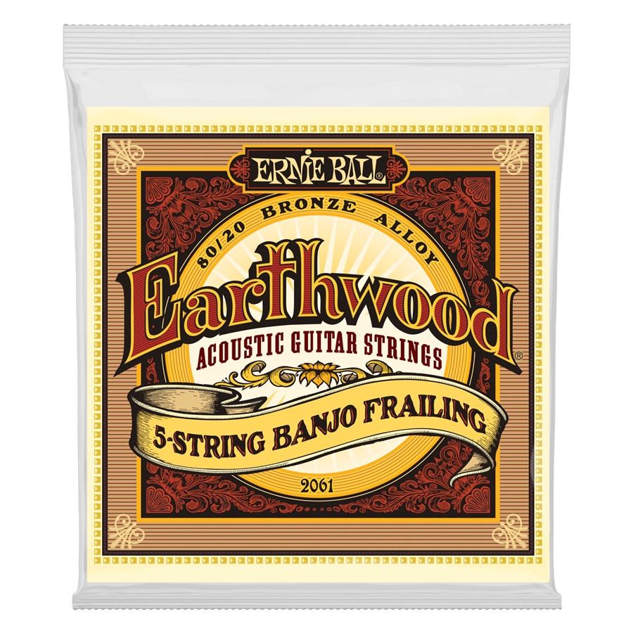 Ernie Ball 2061 Earthwood Banjo Frailing Terminate ad Anello Bronzo 80/20