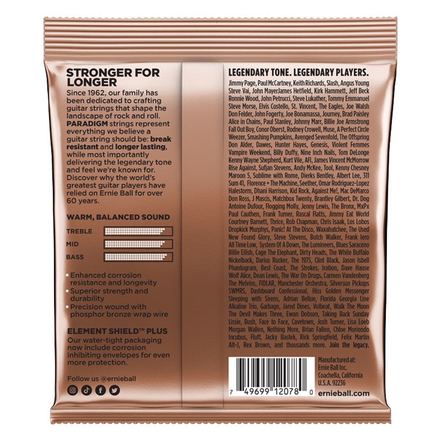 Ernie Ball 2078 Paradigm Phosphor Bronze Light 11-52