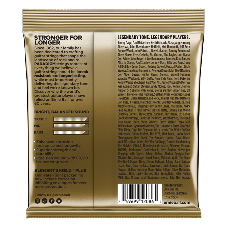 Ernie Ball 2086 Paradigm 80/20 Bronze Medium Light 12-54
