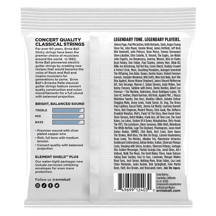 Ernie Ball 2403 Ernesto Palla Clear Silver