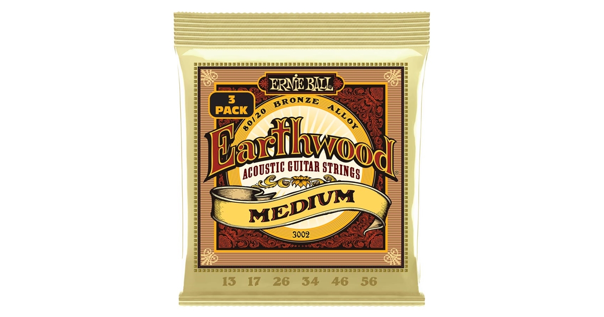 Ernie Ball 3002 Erthwd Med 8020 Brnz 3 Pk 13 56