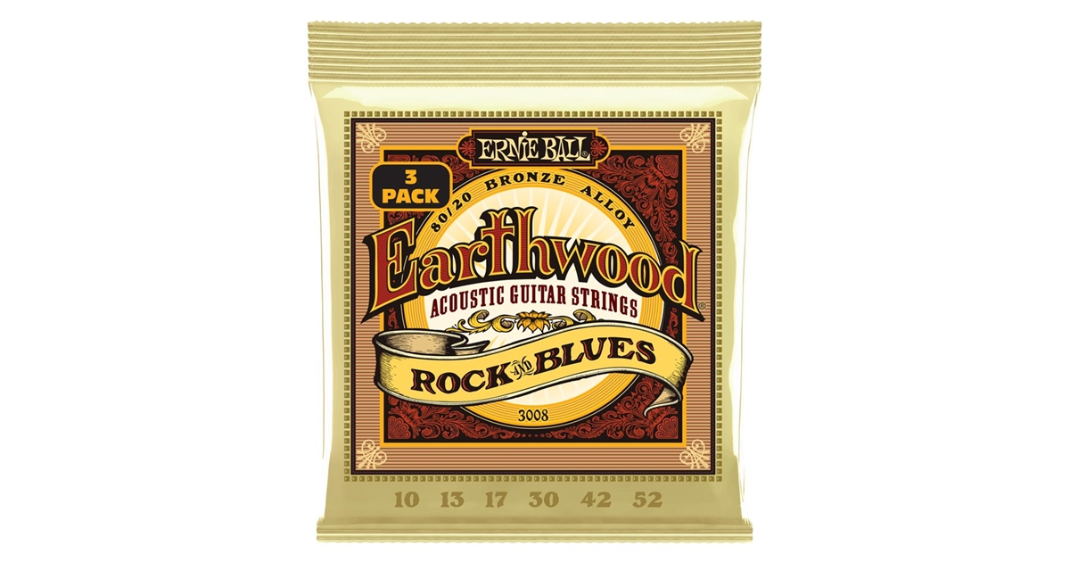 Ernie Ball 3008 Erthwd RandB wPlain G 8020 10 52