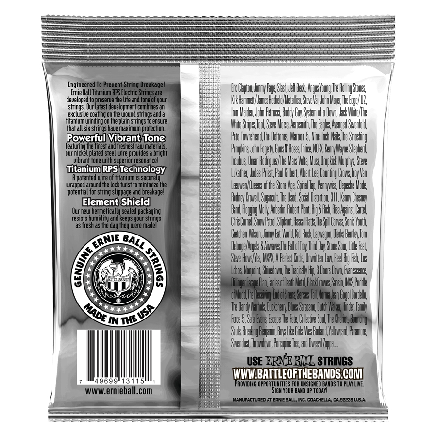 Ernie Ball 3115 RPS Coated Titanium Skinny Top Heavy Bottom Slinky 10-52