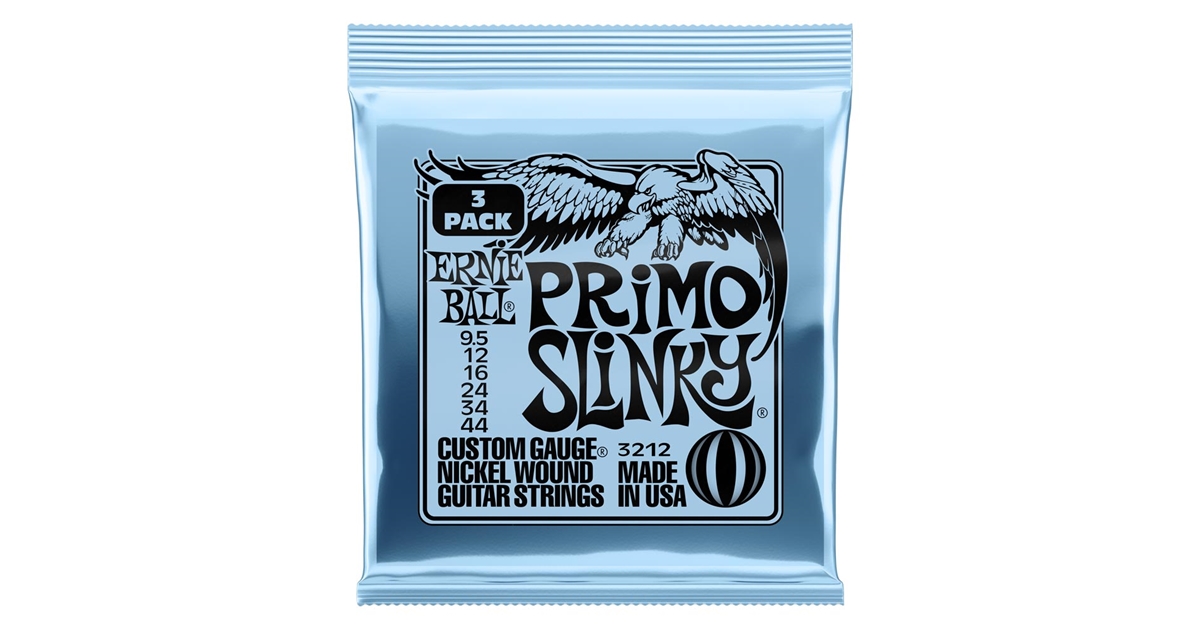 Ernie Ball 3212 Primo Slinky Nckl Wnd3 Pk 9.5 44