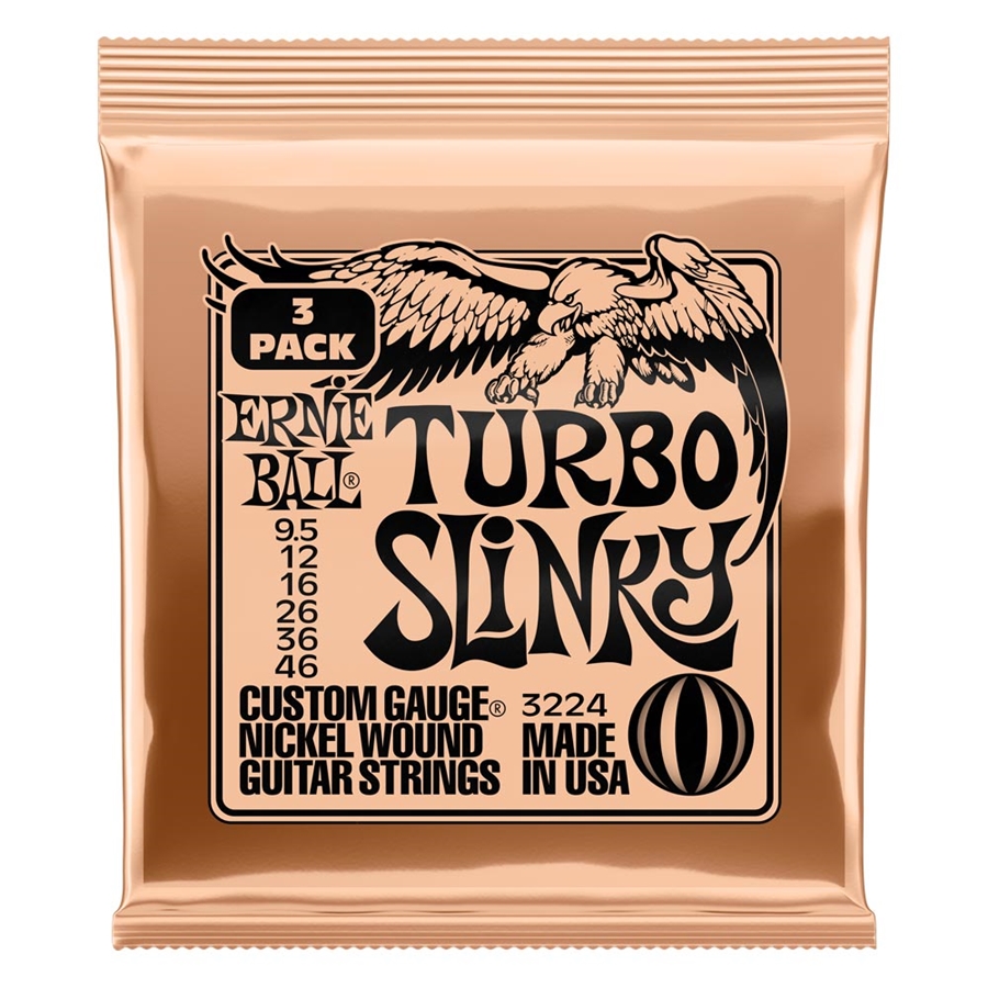 Ernie Ball 3224 Turbo Slinky Nckl Wnd Pk 9.5 46