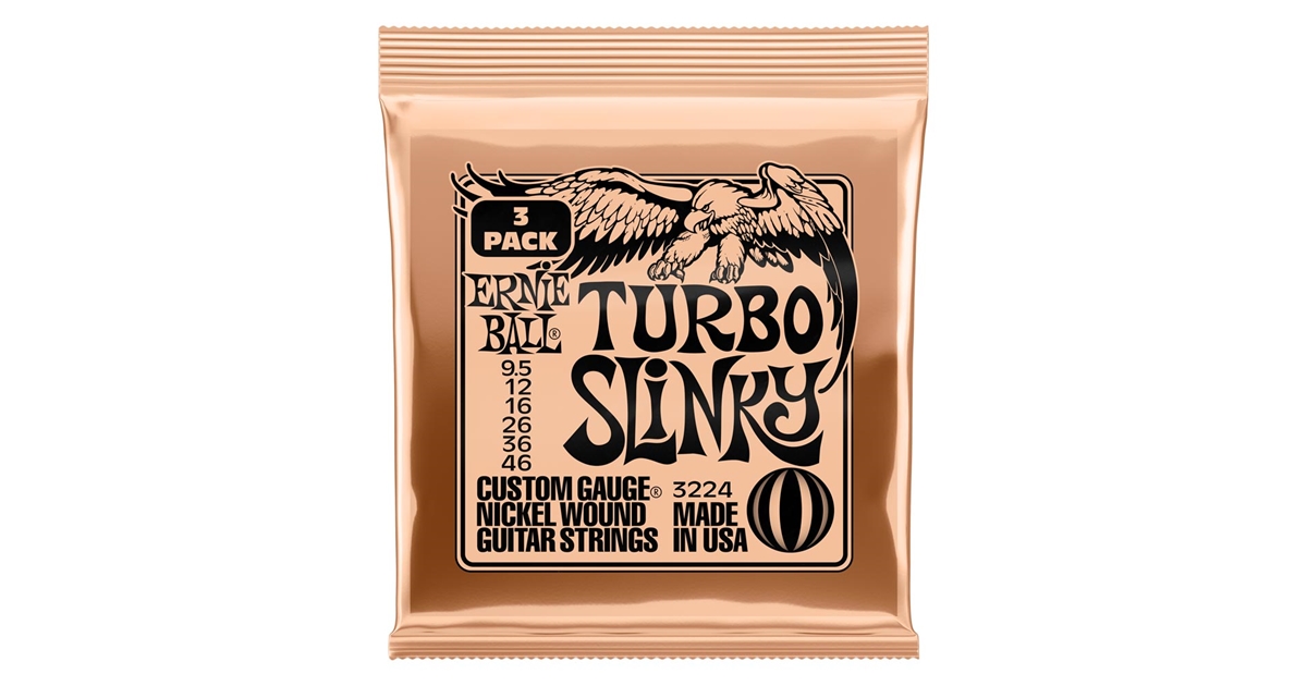 Ernie Ball 3224 Turbo Slinky Nckl Wnd Pk 9.5 46