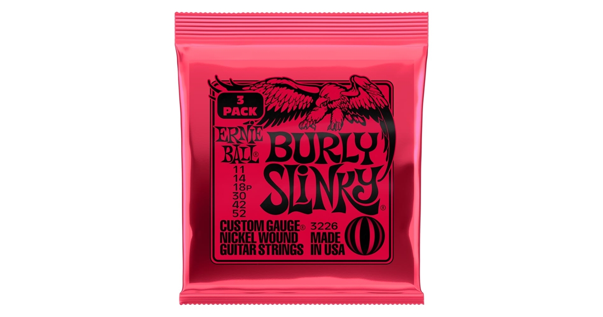Ernie Ball 3226 Burly Slinky Nckl Wnd 3 Pk 11 52