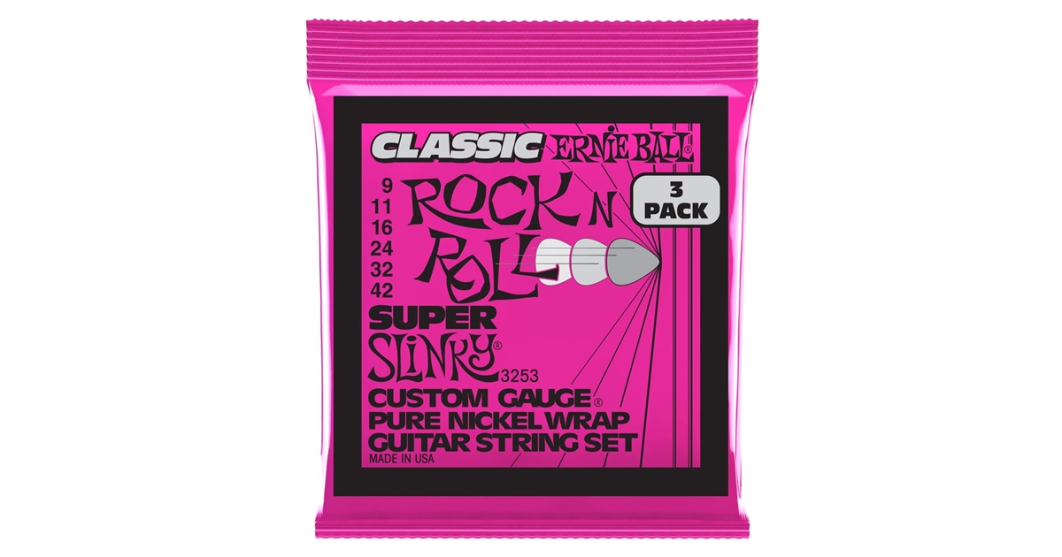 Ernie Ball 3253 Super Slinky Clas RnR 3 Pk 9 42
