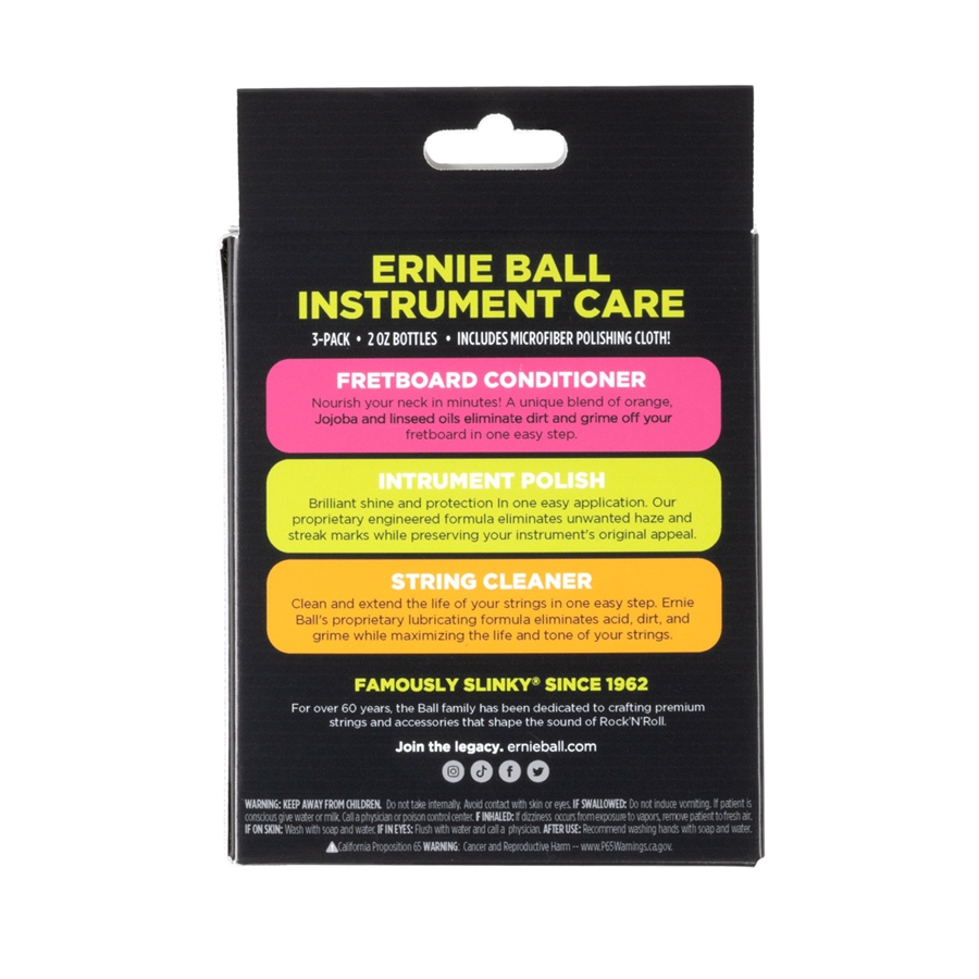 Ernie Ball 4225 Instrument Care 3-pack