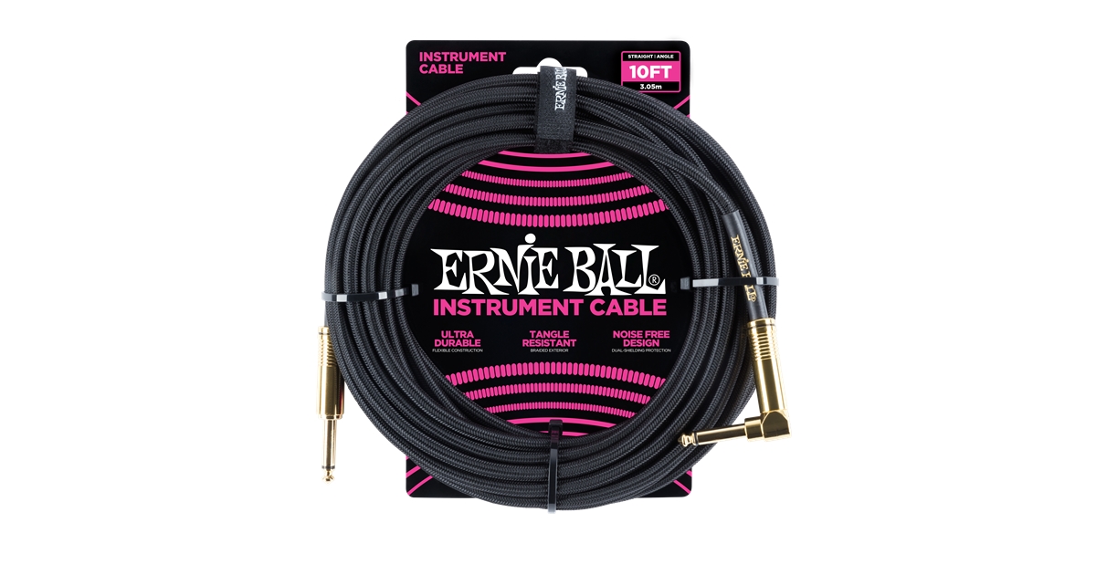 Ernie Ball 6081 Cavo Braided Black Gold Tips 3,05 m