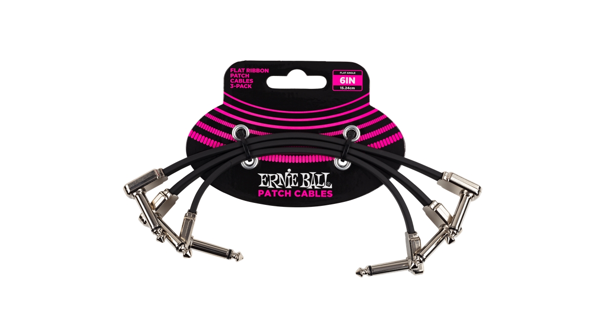 Ernie Ball 6221 Flat Ribbon Patch Cable 15,24 cm Pacco da 3