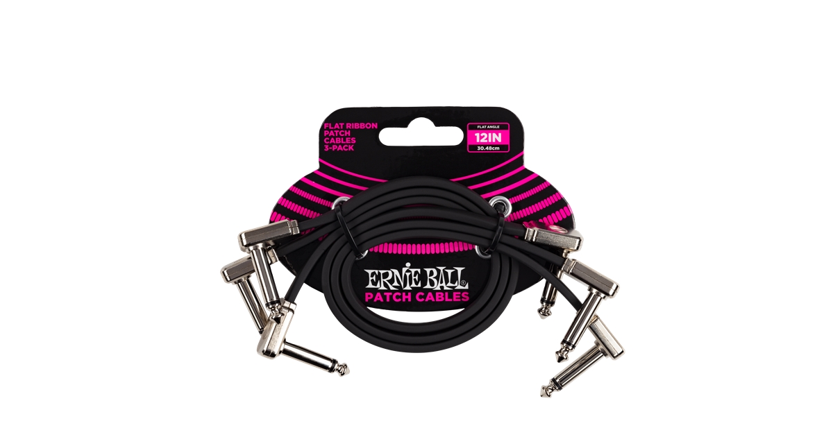 Ernie Ball 6222 Flat Ribbon Patch Cable 30,48 cm Pacco da 3