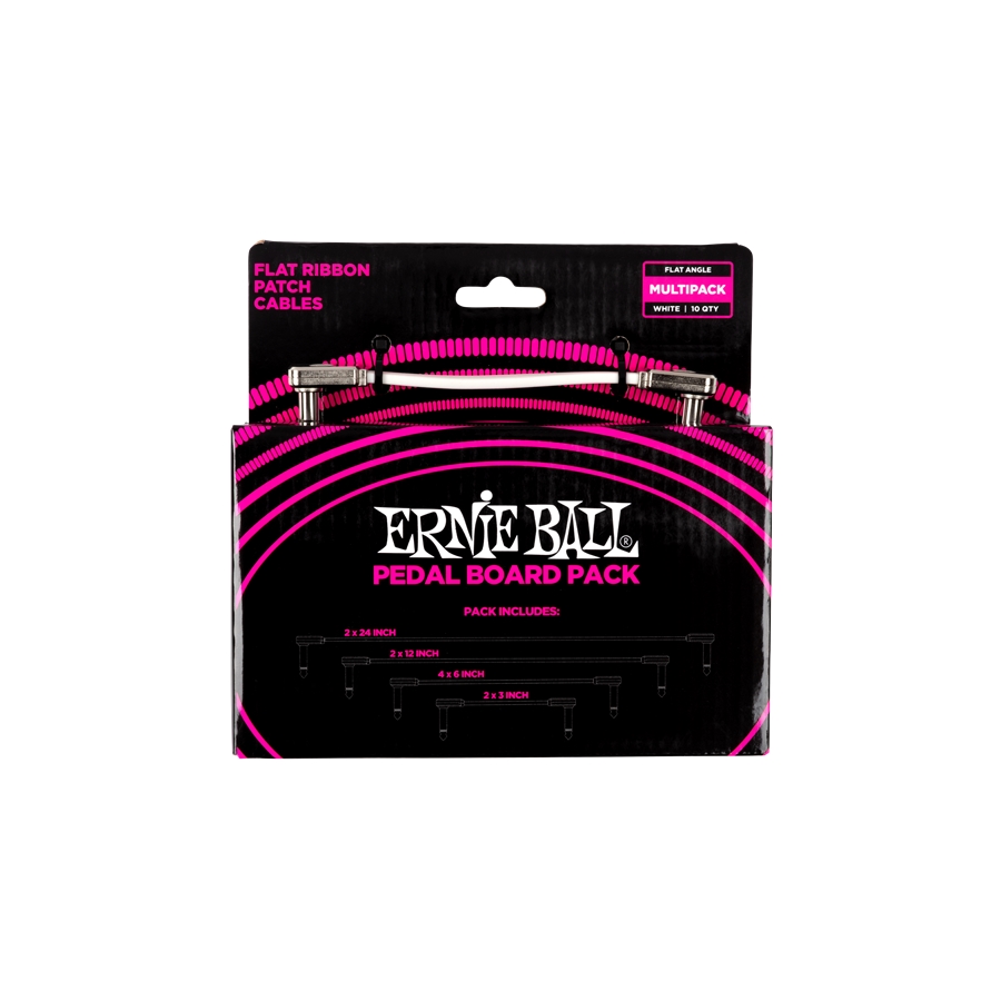 Ernie Ball 6387 Flat Ribbon Patch Cables White Multi-pack