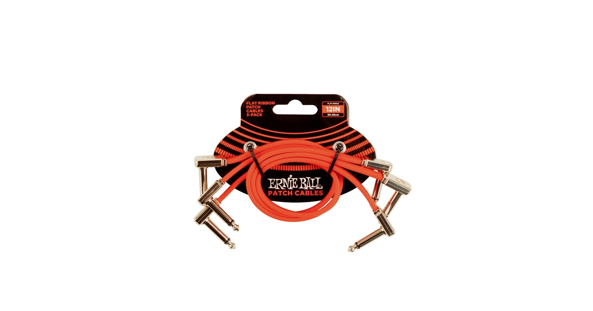 Ernie Ball 6403 Flat Ribbon Patch Cable Red 30,48cm 3-Pk
