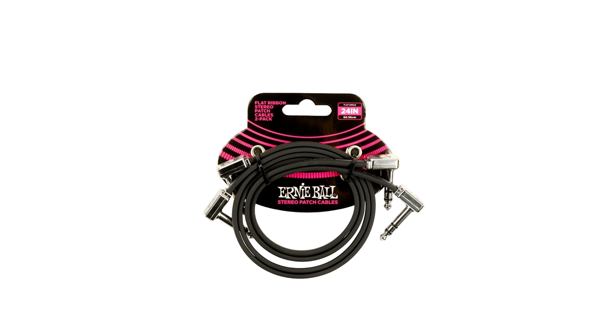 Ernie Ball 6406 Flat Ribbon Stereo Patch Cable 60,96cm 2-Pk