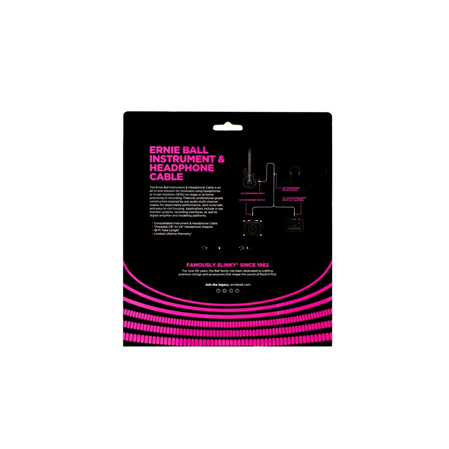 Ernie Ball 6411 Instrument and Headphone Cable