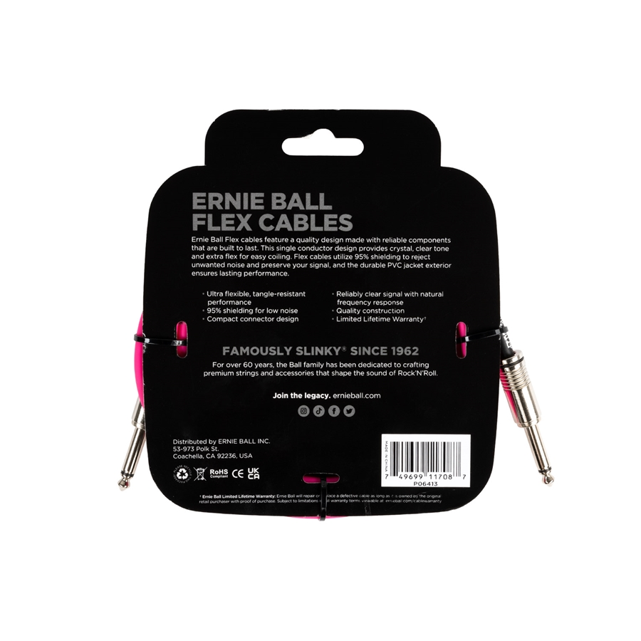 Ernie Ball 6413 Flex Cable Pink 3m