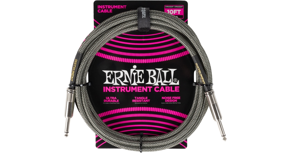Ernie Ball 6429 Braided Cables Silver Fox 3m