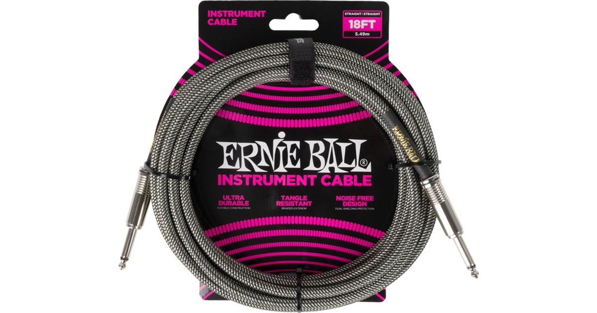 Ernie Ball 6433 Braided Cables Silver Fox 5,5 m