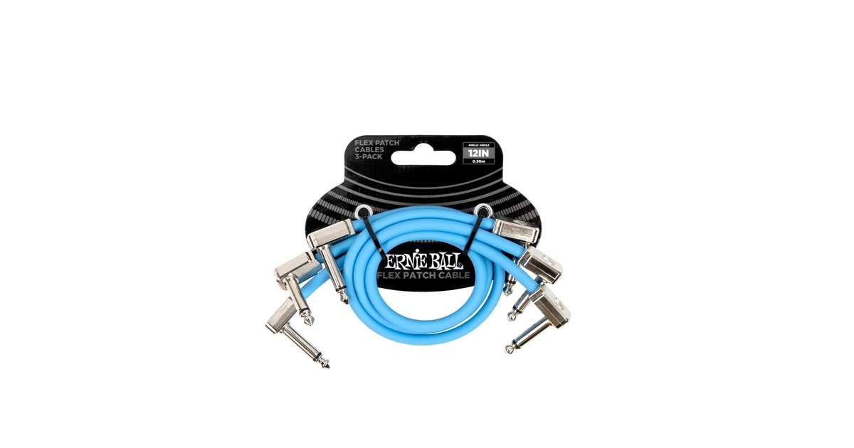 Ernie Ball 6461 Flex Patch Cable Blue 30cm 3pk