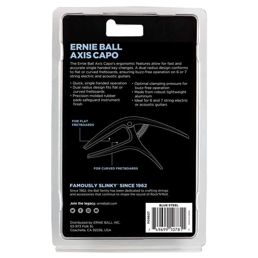 Ernie Ball 9607 Axis Capo Blue Steel 2021