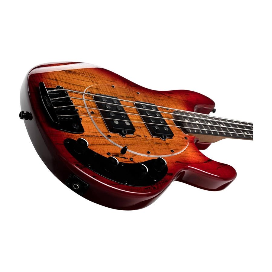Sterling by MusicMan RAY34HH Spalted Maple Blood Orange Burst