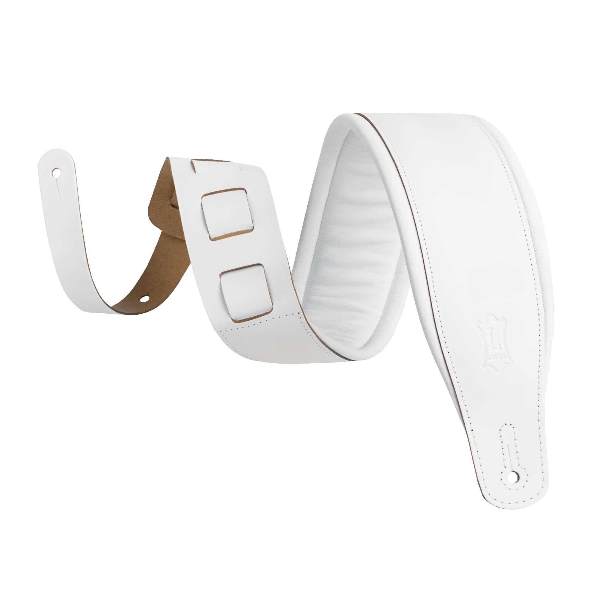 Levy's M26PD-WHT_WHT Tracolla in pelle pieno fiore imbottita White e White 3