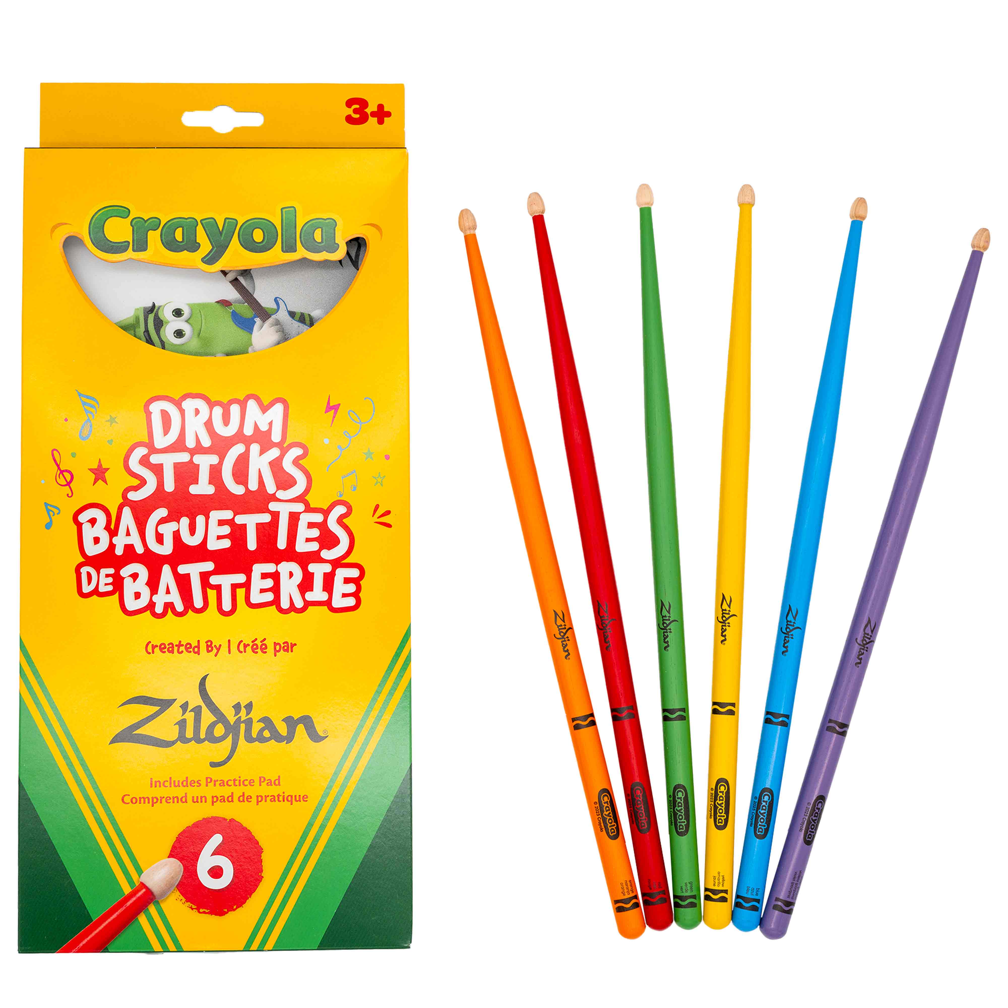 Zildjian PZA ZKIDS 6 DRUMSTICKS PAD, CRAYOLA