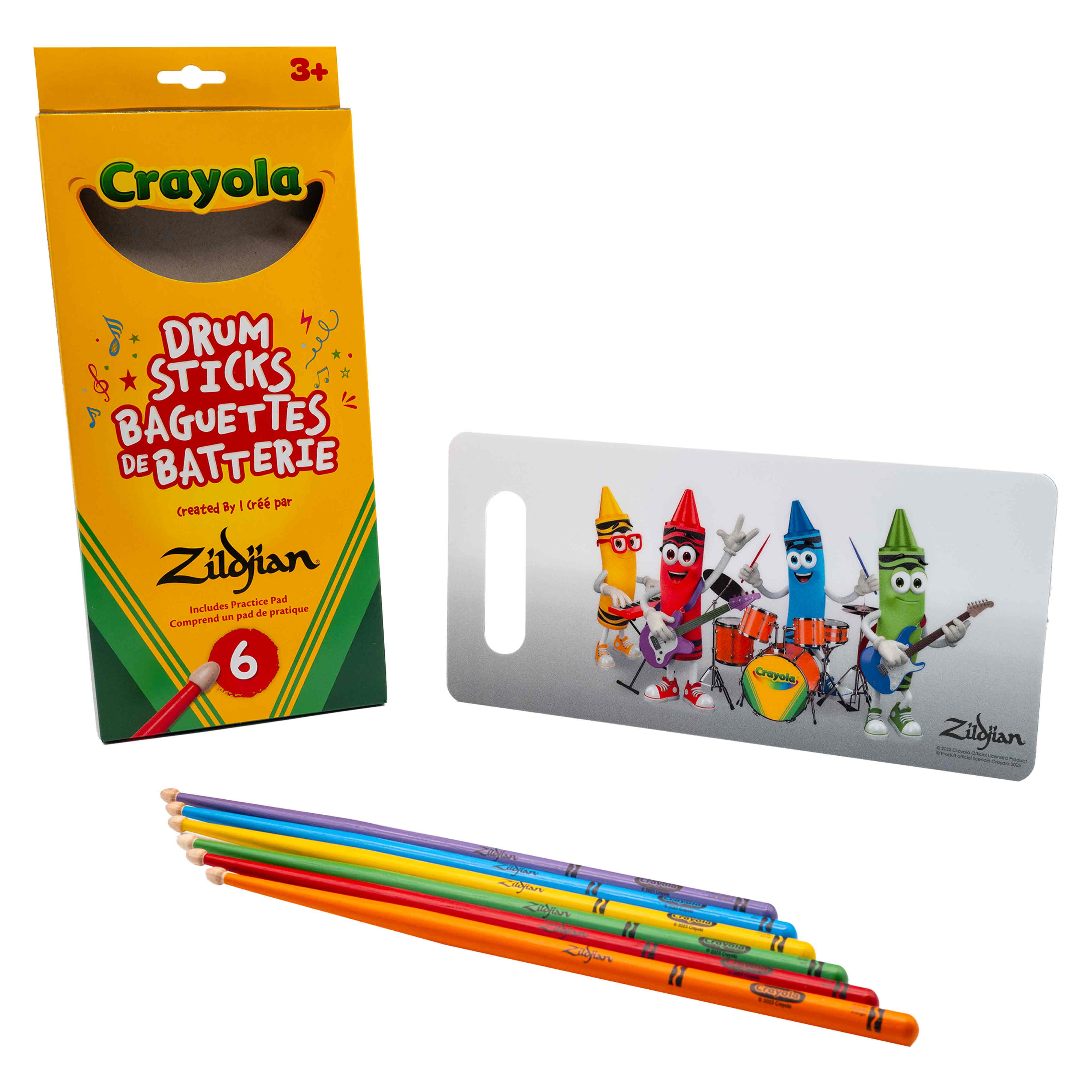 Zildjian PZA ZKIDS 6 DRUMSTICKS PAD, CRAYOLA