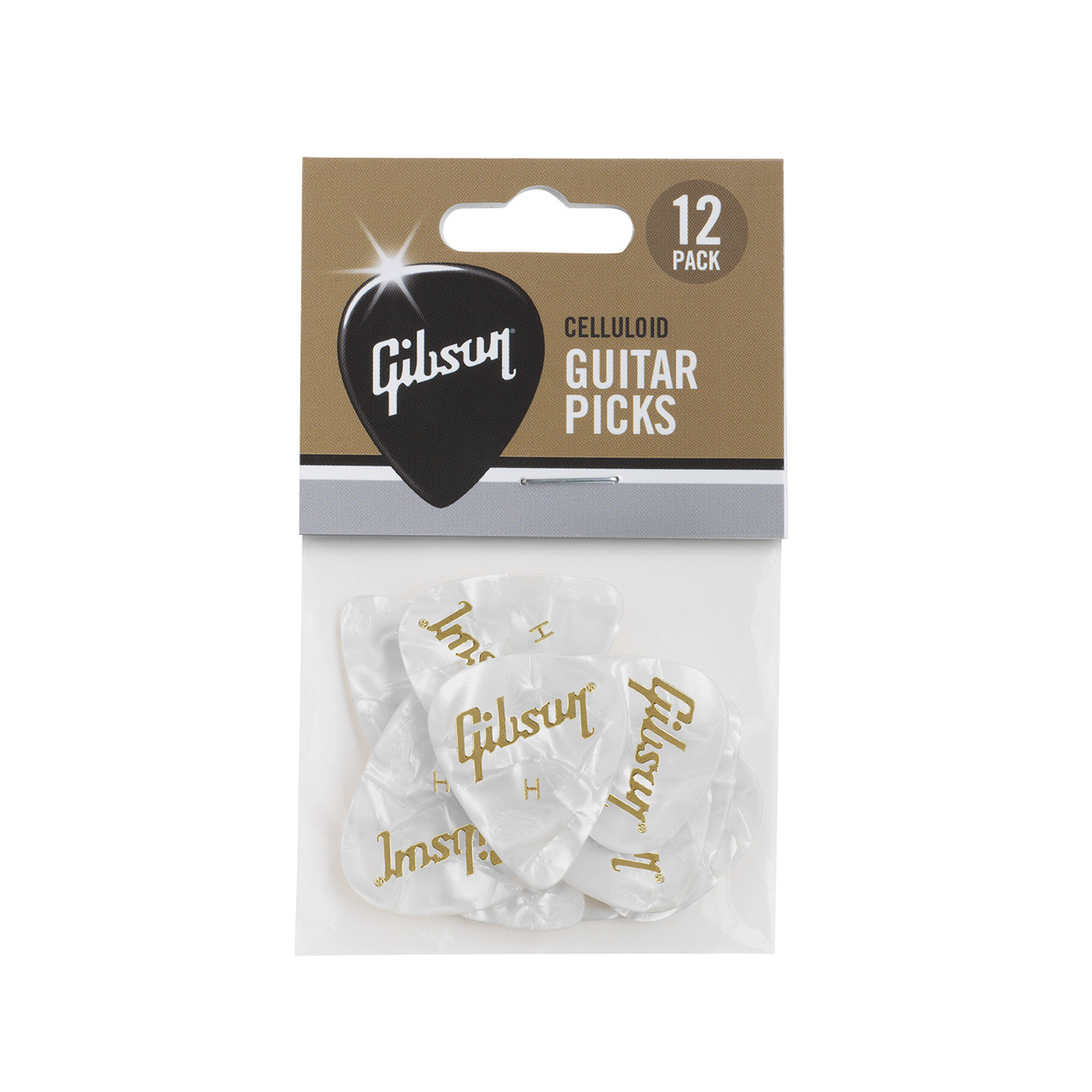 Gibson Accessories APRW12-74H Pearloid White Heavy Pack/12