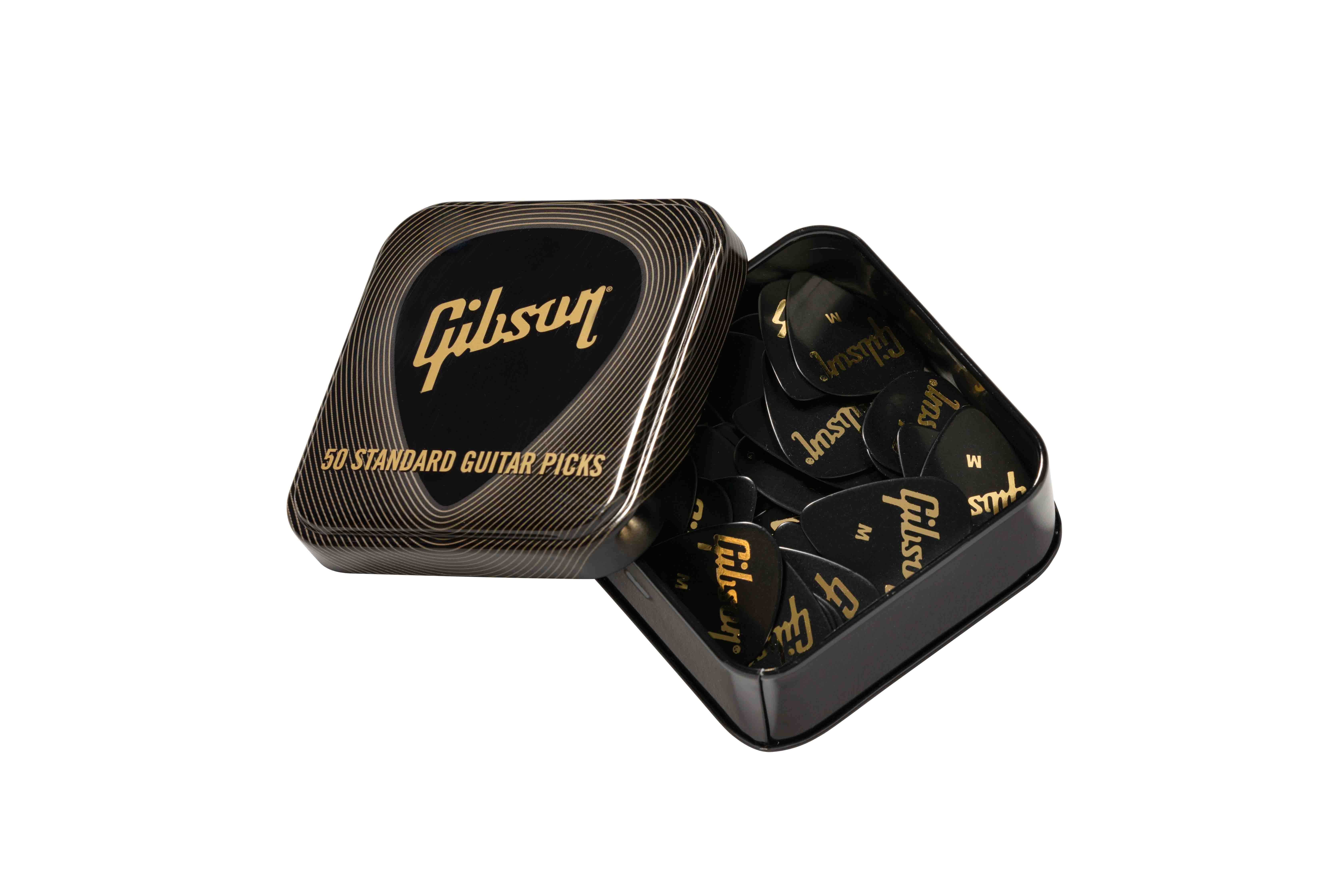 Gibson Accessories APRGG50-74XH Standard Black Extra-Heavy Pick Tin/50