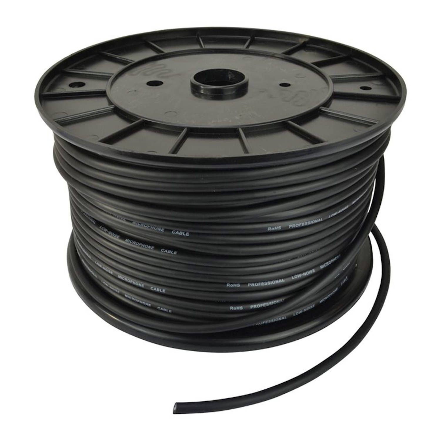 COBRA PRO Cavo Microfonico Bilanciato Nero 2 Poli + Schermo - Bobina 100m (Ø 6mm)