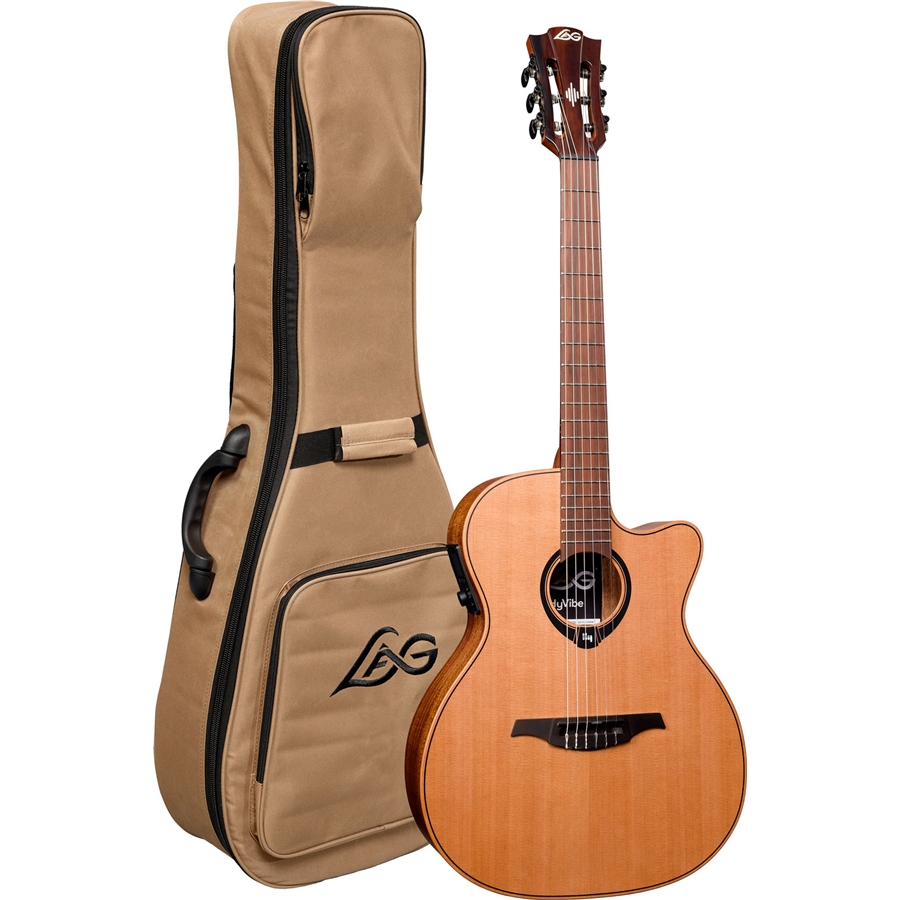 Lag HyVibe V2 HV10-N-ACE Chitarra Acustica Smart Auditorium Cutaway Nylon