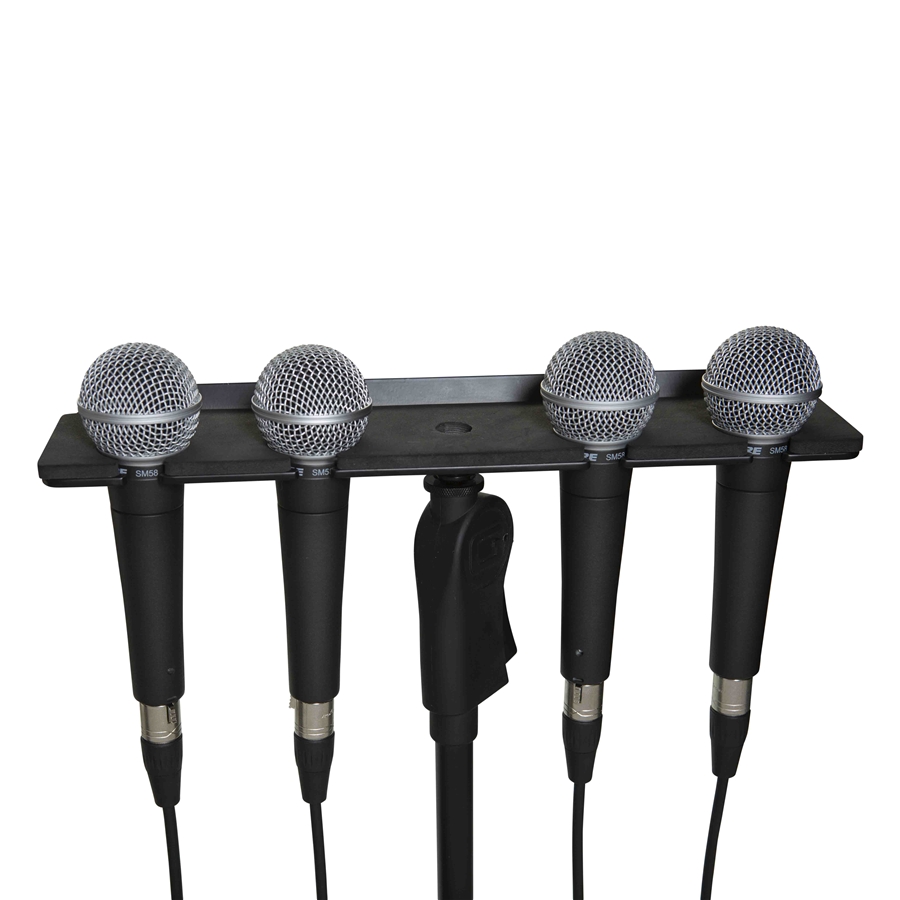 Gator Frameworks GFW-MIC-4TRAY Supporto multi-microfono per 4 microfoni