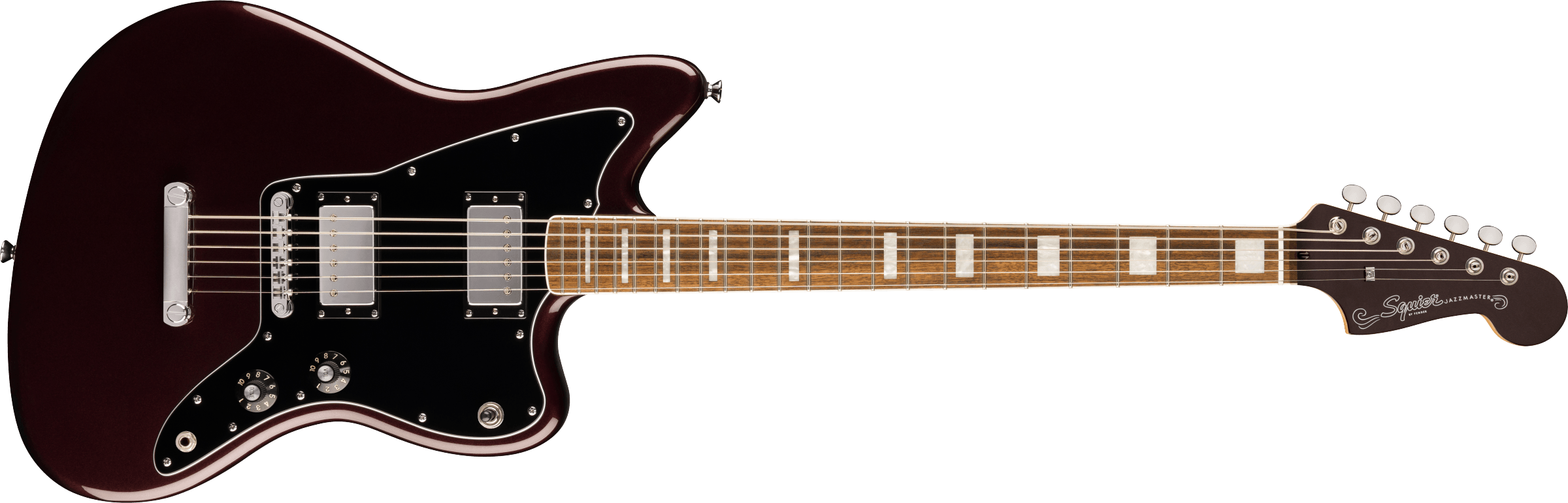 Fender Squier Paranormal Baritone Jazzmaster HH LRL Oxblood - Chitarra Elettrica Baritona 88 Tasti 27"