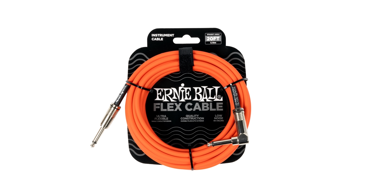 Ernie Ball 6467 Flex Cable Straight Angle Orange 6m