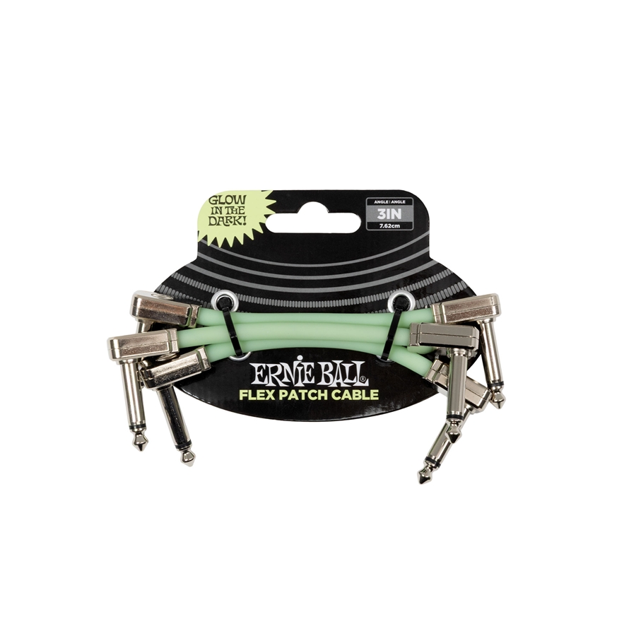 Ernie Ball 6474 Flex Patch Cable Glow in Dark 7.62 cm 3pk