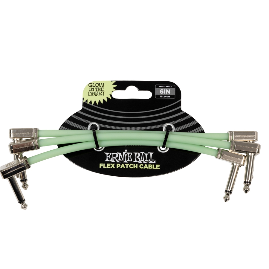 Ernie Ball 6475 Flex Patch Cable Glow in Dark 15.24 cm 3pk