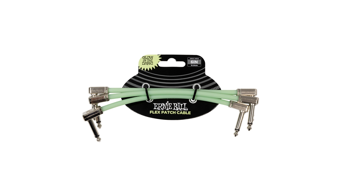 Ernie Ball 6475 Flex Patch Cable Glow in Dark 15.24 cm 3pk