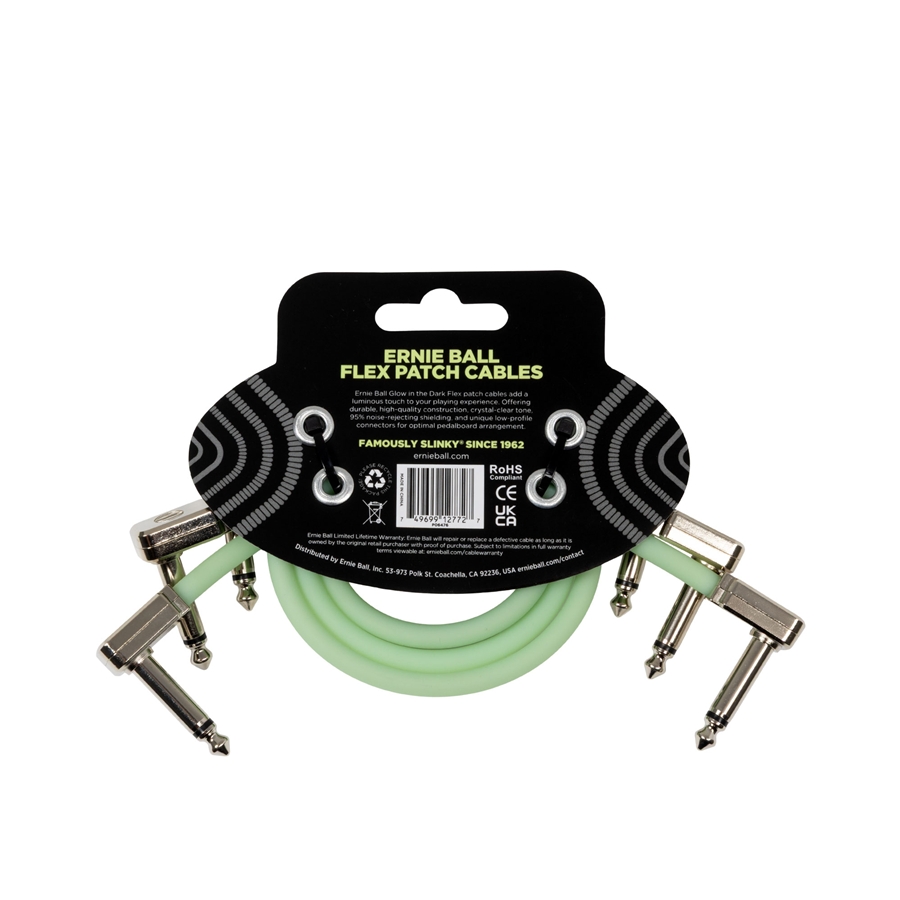 Ernie Ball 6476 Flex Patch Cable Glow in Dark 30.48 cm 3pk