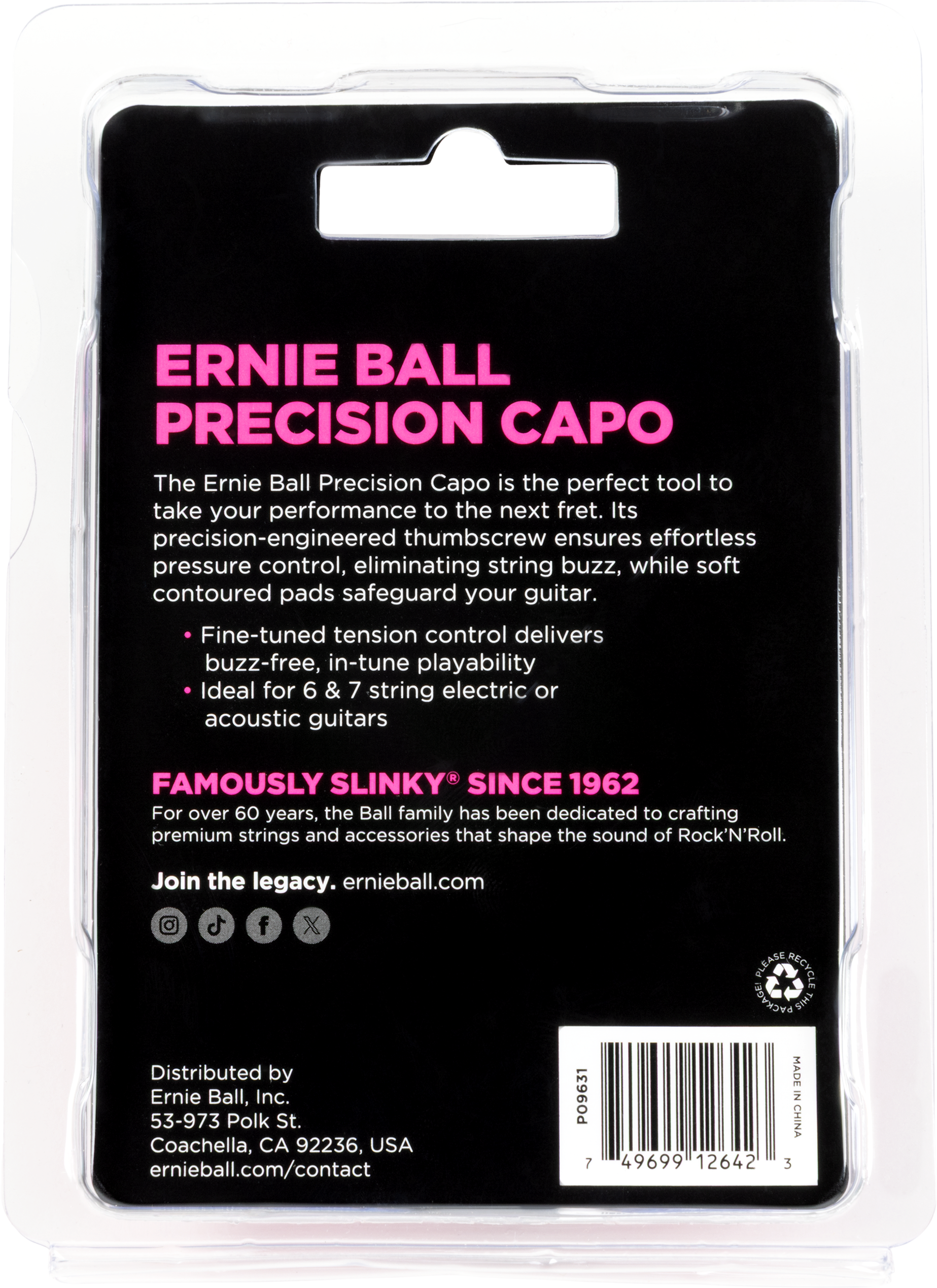 Ernie Ball 9631 Precision Capo Black