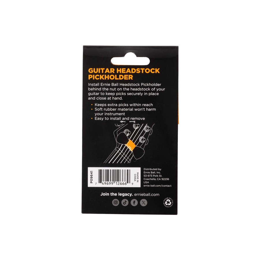 Ernie Ball 9641 Pickholder Guitar Headstock