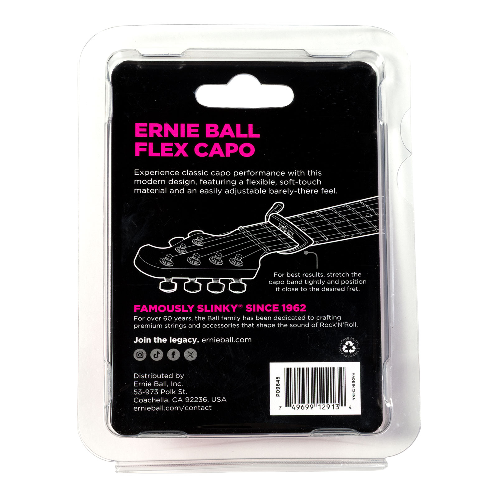 Ernie Ball 9645 Flex Capo Black