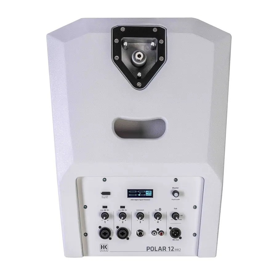 HK Audio Polar 12 MkII White (B-Stock) - Sistema Attivo a Colonna 2000W Bianco con Mixer e Bluetooth