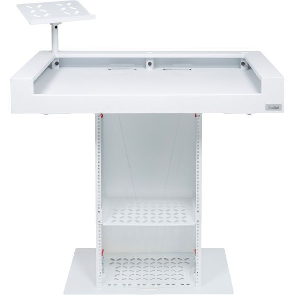 Headliner Malibu DJ Booth White - Workstation DJ a Podio con Rack 19" 18U e Borse