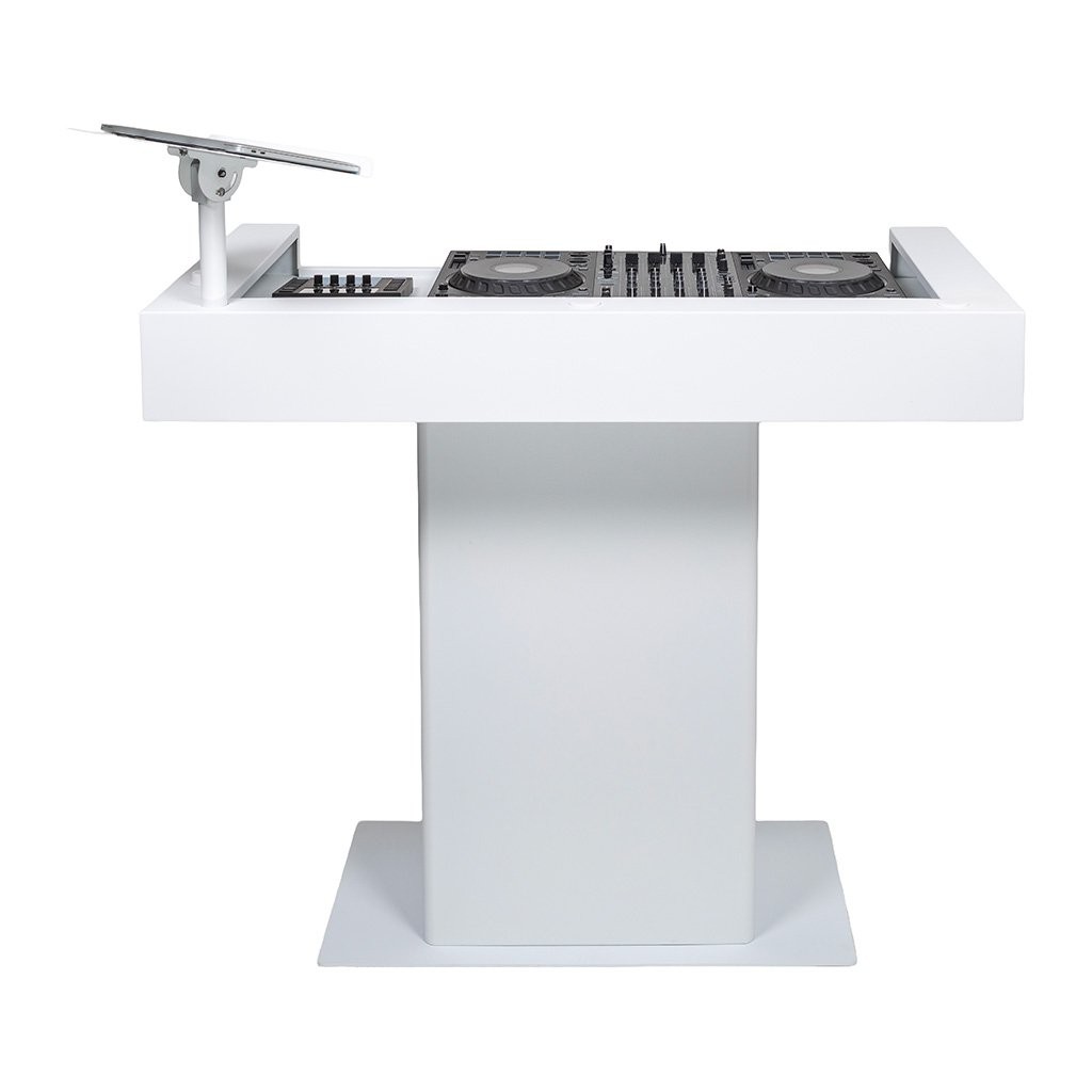 Headliner Malibu DJ Booth White - Workstation DJ a Podio con Rack 19" 18U e Borse