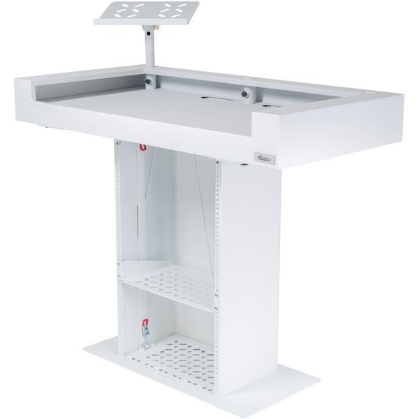 Headliner Malibu DJ Booth White - Workstation DJ a Podio con Rack 19" 18U e Borse
